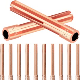 EATBALE 10N24 for TIG Collet Tips Kit for TIG WP-17 WP-18 WP-26 Welding Torch Accessories, 2.4mm 3/32" Tungsten Electrode Collet Welder Gun Consumables Red Copper Spare Parts (12 Pcs)