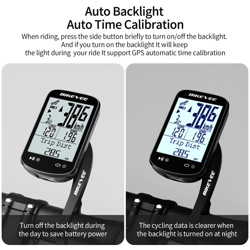 Bikevee Wireless GPS Cycle Computer, Bicycle Speedometer & Odometer, Auto