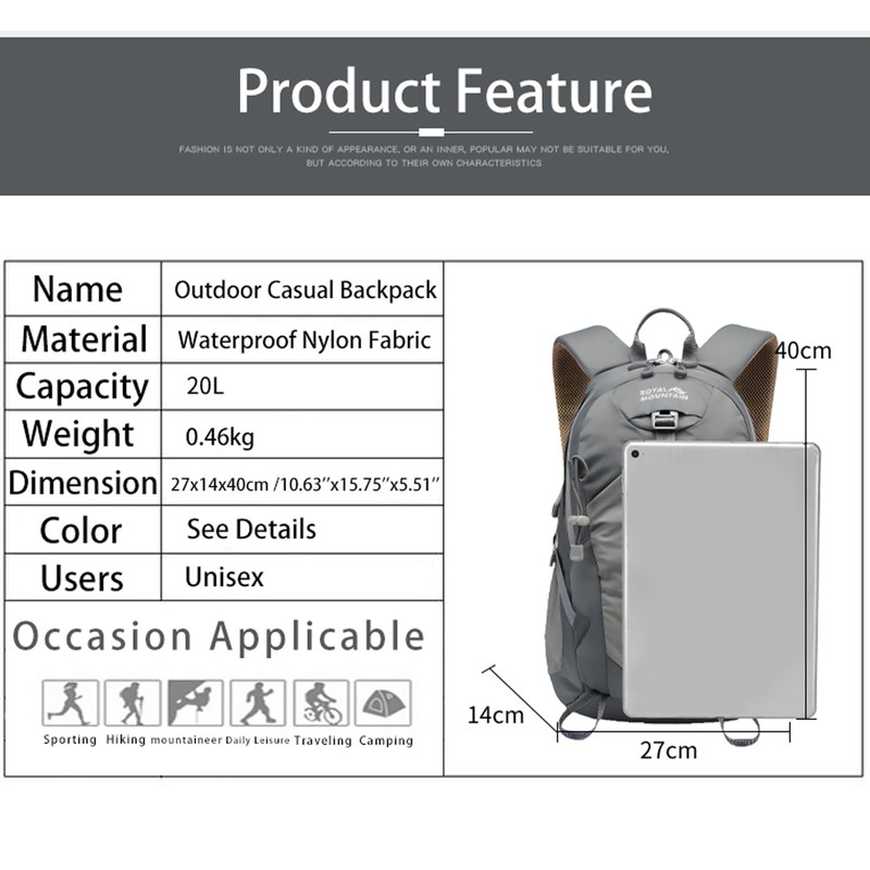 POWER KING Hiking Backpack 20L Foldable Travel Rucksack for Women