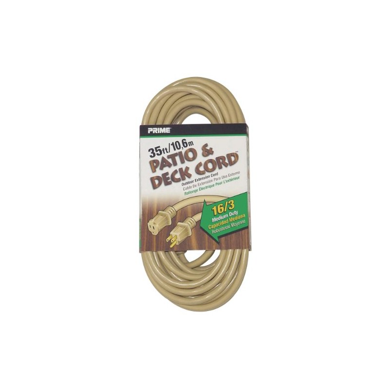 Prime EC884627 35-Foot 16/3 SJTW Patio and Deck Extension Cord,