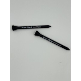 HD Products 7 More Yards Pure Shot Golf Tee (20 per Package) 2-3/4" Long with 0.38" Wide Head. Flatter Head Resulting in No Reistance, Designed to Have Zero Interference on The Golf Ball. (Black)