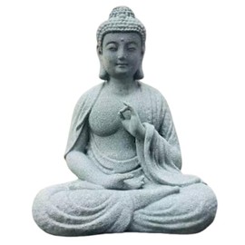 livelyfish Zen Aquarium Buddha Decorations, Buddha Statue for Home Decor, Meditation Stone Buddha Statue for Garden Fish Tank Sculpture, A