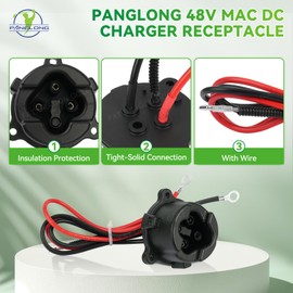 Panglong Golf Cart 48V MAC DC Charger-Plug Powerwise Receptacle fits Yamaha Golf Cart Charger Plug, Suitable for Yamaha G29 Electric 2011-2017 Golf Cart, OEM#JR1-H235A-00, JW9-H6181-00