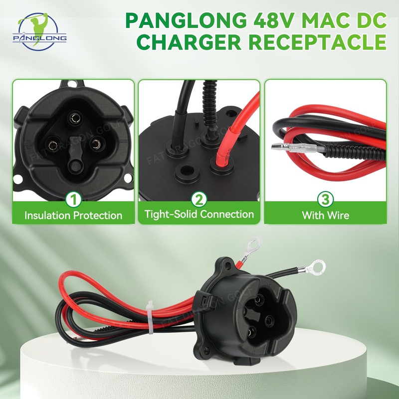 Panglong Golf Cart 48V MAC DC Charger-Plug Powerwise Receptacle fits