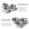 RUOFENG Stainless Steel Serrated Hex Flange Lock Nuts 50pcs (M5)