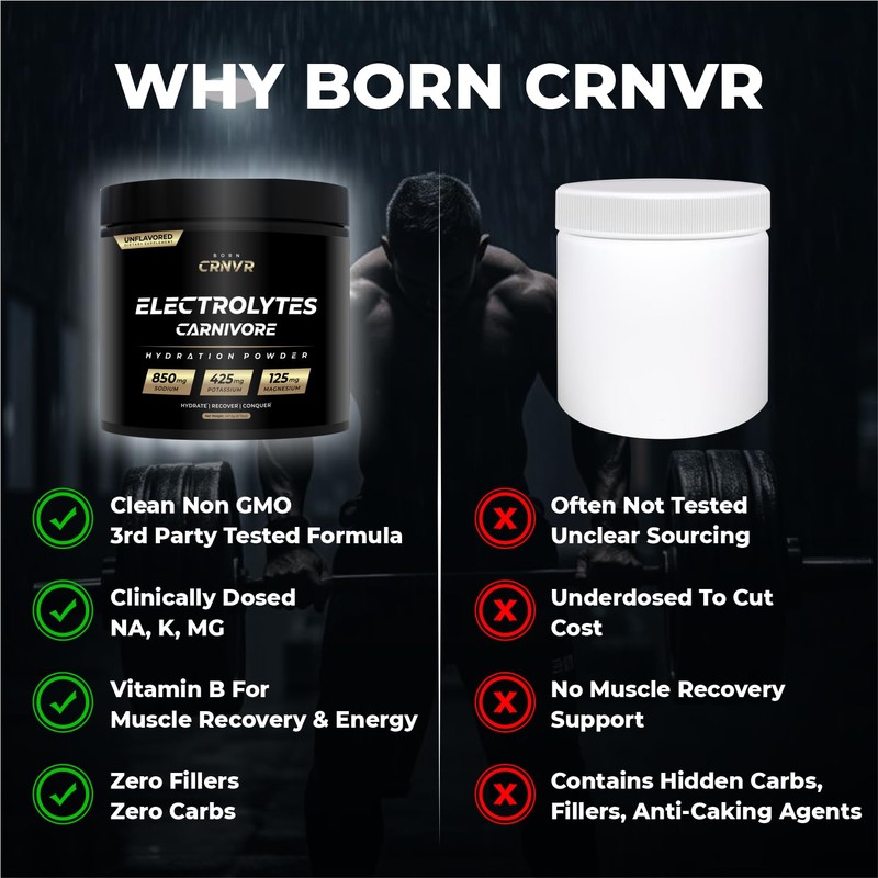 BORN CRNVR Electrolytes – Premium High-Sodium Hydration Powder | 850mg
