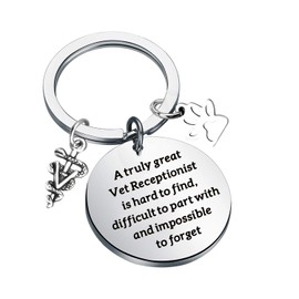 CENWA Vet Receptionist Gift A Truly Great Vet Receptionist is Hard to Find Keychain Veterinary Assistant Vet Nurse Gift (A Truly Great Vet K)