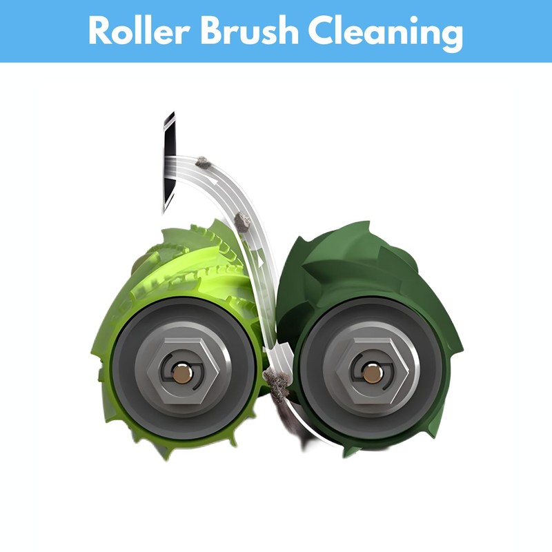 2 Set Replacement Rubber Roller Brushes Compatible for iRobot Roomba