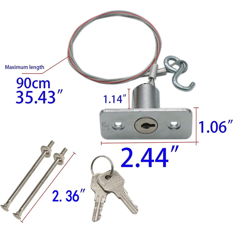 Garage Door Lock,Garage Door Opener,Emergency Release Lock Kit with 2