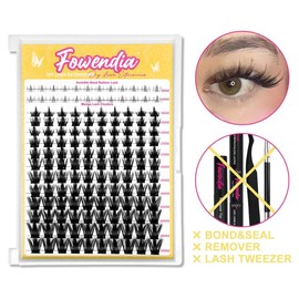 Fowendia California Sunset Wanna Be Freya Manga Lashes Cluster Lashes C D Curl DIY Lash Extension Kit and Lash Clusters 8-18mm with Bond Seal and Remover - Ultra-Thin Transparent Bands, Lash Magic Anime False Lash Extension Kit, Makeup Cosmetic:_Freya