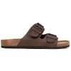 Nautica Men's Double Buckle Slide-Comfort Sandal-Slip-on Adjustable Waterproof Flat's-Triun-Brown Tumbled-Size-13