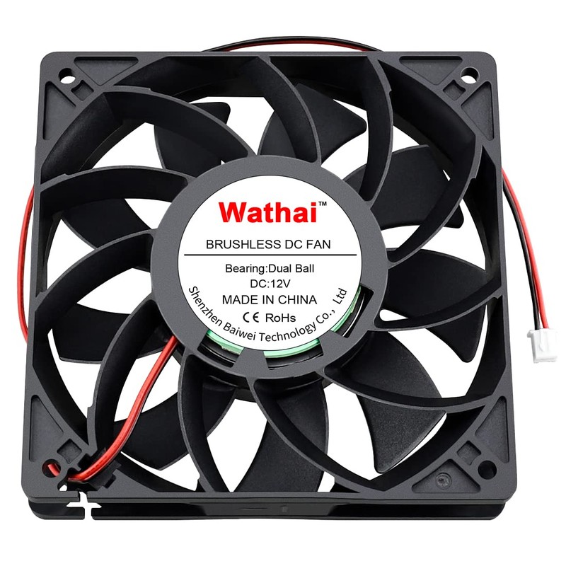 Wathai 120mm x 25mm 12V High Pressure CFM Fan Dual