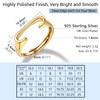 Womens Dainty Gold Plated Letter Ring Alphabet C Sterling Silver