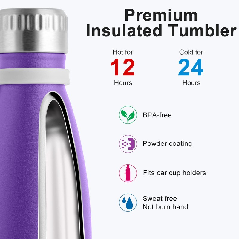 koodee Kids Water Bottle 2 Pack 12 oz Stainless Steel