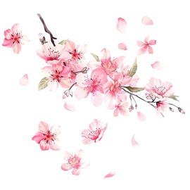 Gatuida Automotive Sticker Car Door Decal Pink Car Accessories Cherry Blossoms