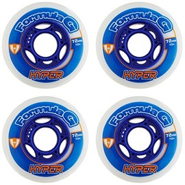 HYPER - Indoor Inline Wheels Formula G Era for Skates I Sturdy Rims I PU Blend I Indoor Wheels I Ideal for Roller Hockey I Soft Grip I Suitable for All Standard Inline Skate Brands I Pack of 4
