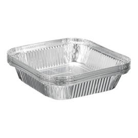sourcing map 10pcs Aluminum Foil Pie Pans 7.09" Square Disposable Non-Stick Baking Pans for Pies Quiches Tarts Baking Cooking Reheating Parties, Silver