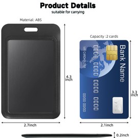 6 Pack Sliding ID Badge Holder, Hard Plastic ID Card Holder with Clear ID Window for Office School Nurse Work Badge, Access Cards and Driver’s Licenses