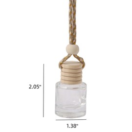 5 Pcs 5ML Perfume Pendant Refillable Hanging Car Air Freshener Diffuser Bottle Empty Aromatherapy Essential Oil Diffuser Vials with Hanging Rope and Wooden Caps