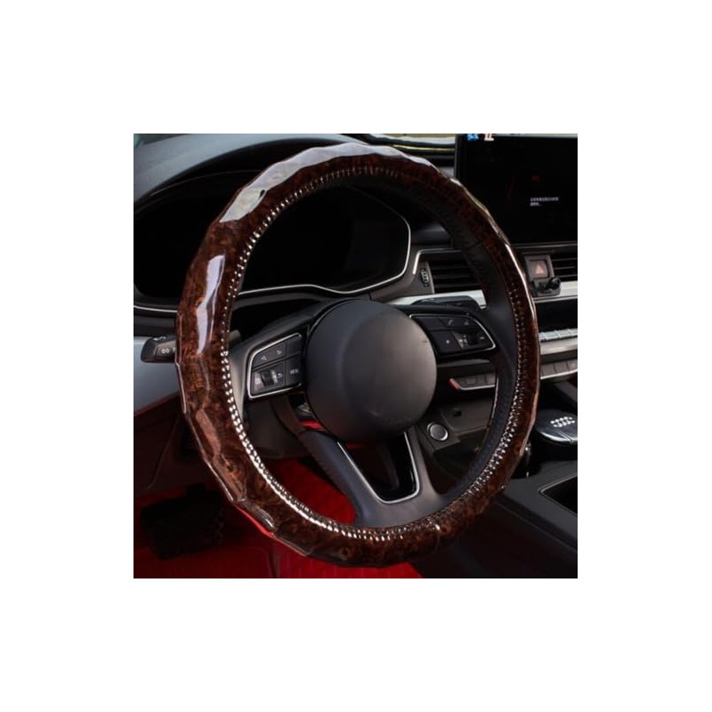 GZE Wood Grain Car Steering Wheel Covers 15 Inch Universal