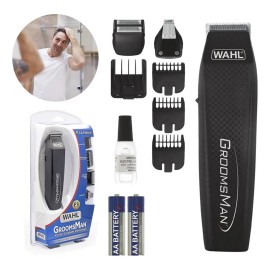 Kit Recortadora Rasuradora De Baterias Groomsman Wahl Casera Color Negro