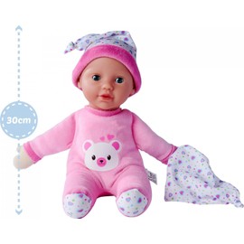 Simba Laura 105140002 Night Light, Soft Body Doll with Light and Melody, 60 Seconds Running Time, 30 cm, Baby Doll from 12 Months