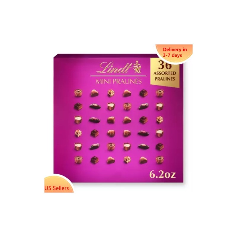Lindt Mini Pralines Assorted Chocolate Candy Gift Box - 36ct/6.2oz