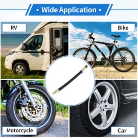 VekAuto Tire Valve Extension Stem Adaptor, 210mm Length Stem Extender Pipes Universal for Car Truck Bike Trailer RV Durable Copper Rubber Copper Tone Black