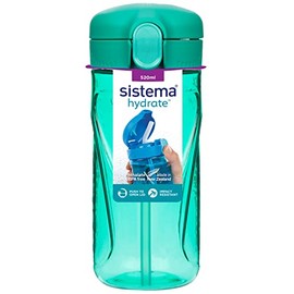 Sistema Hydrate Quick Flip Water Bottle | 520 ml | BPA Free Water Bottle with Straw | Recyclable with TerraCycleÂ®| Assorted Colours
