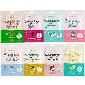 FACETORY K Beauty Mascarilla Facial Cuidado De La Piel - Colección Todos Los Diarios Juego De Mascarillas De Hoja (16 Piezas)  Mascarilla Facial...   