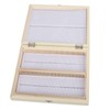 100PCS Biology Glass Prepared Microscope Slides Specimens Wooden Slide Storage
