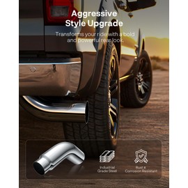 5 to 6 Inch Exhaust Elbow Tip with Clamp, 5" Inlet 6" Outlet Chrome Diesel Tip for Pickup Trucks and Cars