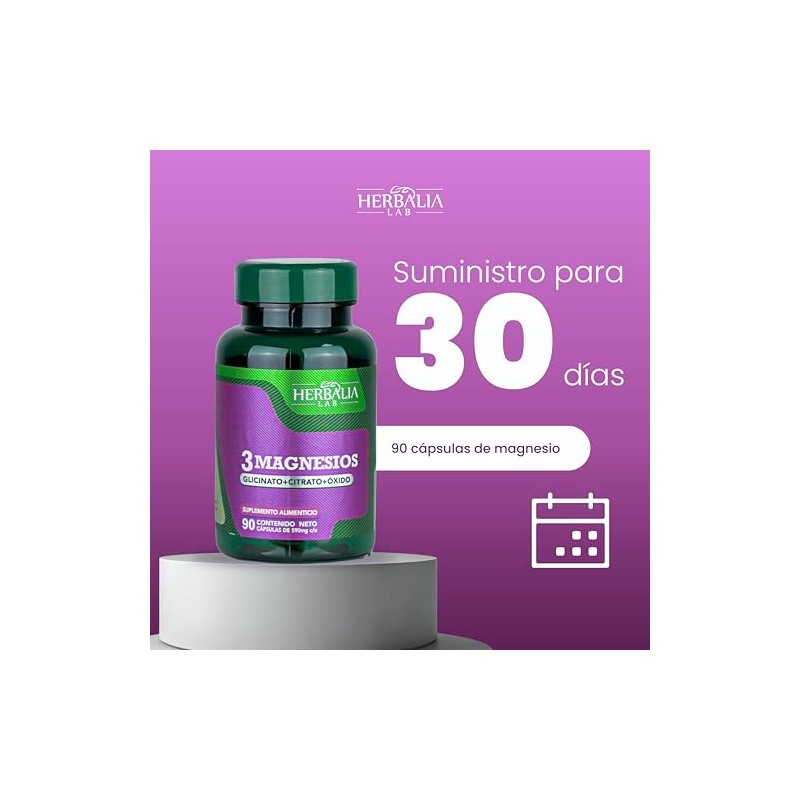 Magnesio Complex 3 en 1 – Glicinato, Citrato y Óxido