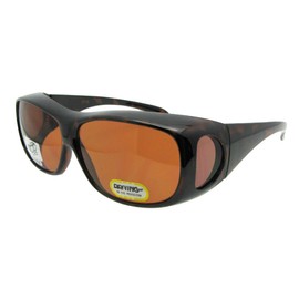 Medium Non Polarized Fit Over Sunglasses Wrap Around Style F1 (Tortoise Frame-Non Polarized Amber Lens)