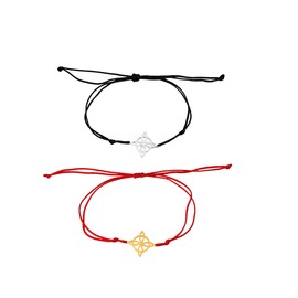 COLORFUL BLING Trendy Witch Knot Charm Bracelet Celtic Witch's Knot Magic Layered Bracelet for Women Men Stainless Steel Witchcraft Chain Mystic Rope Bracelets Vintage Yoga Couple Bracelet - Set