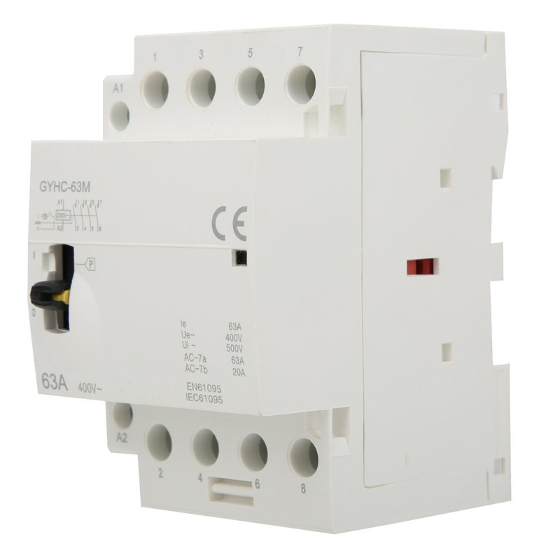 4P 63A 50Hz DIN Rail Household AC Contactor with Manual