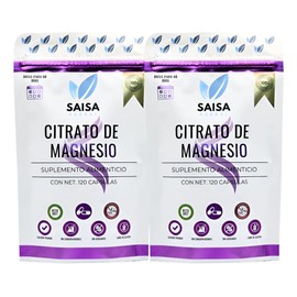 Citrato De Magnesio 2 Bolsas Con 120 Cápsulas De 500 Mg Cu.