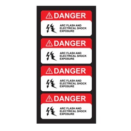 Danger Arc Flash Pegatinas (pequeñas) | Señales de alta resistencia para maquinaria y equipo | Etiquetas de seguridad resistentes a la intemperie, ultra duraderas, fabricadas en Estados Unidos (2 x 1