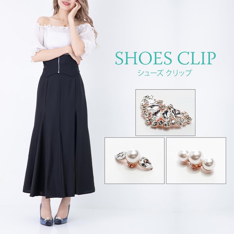 MIKA & MAYA Shoe Clip, Formal Shoe Accessory, Metal