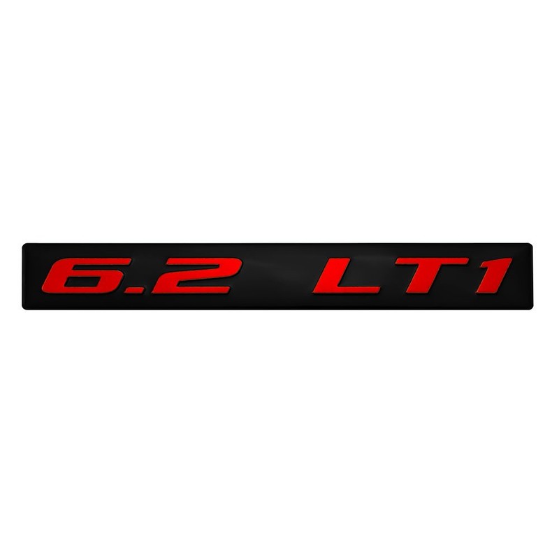 ERPART 6.2 LT1 RED on Black Highly Polished Real Aluminum