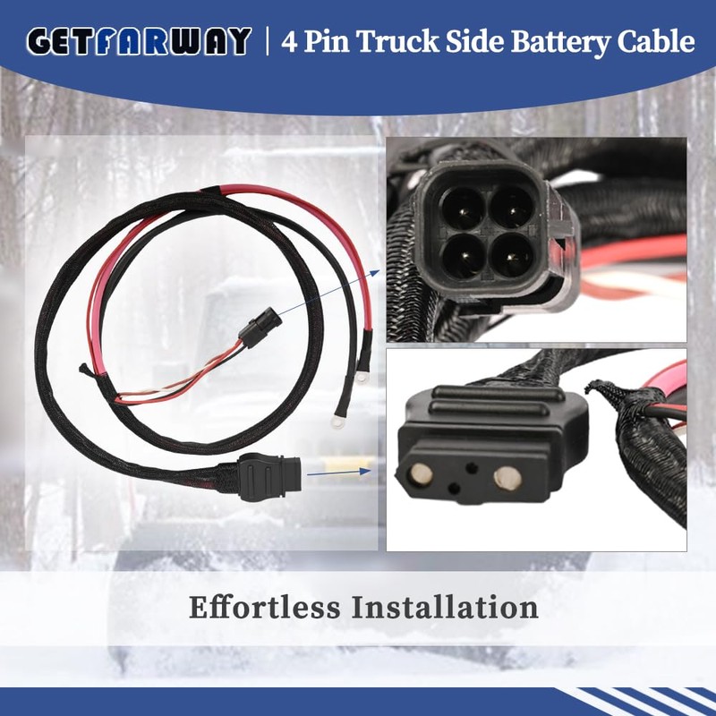 Getfarway 42014 4 Pin Battery Cable Truck Side Compatible with
