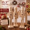 Pinkunn 15.5 Inch Large Unfinished Wood Nutcracker Set of 3-