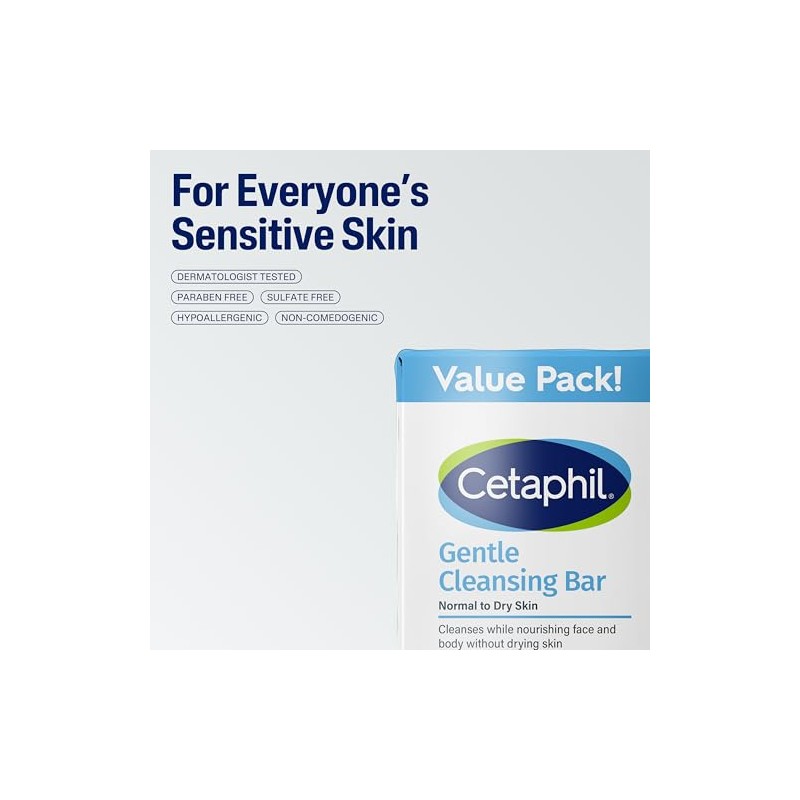 Cetaphil Cetaphil gentle cleanser bar, 4.5 Ounce (Pack of 3),