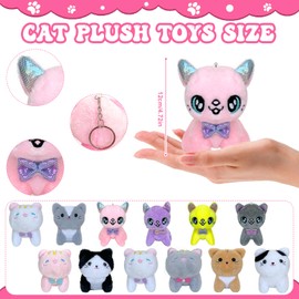 37 Pcs Adopt A Cat Party Favors Include 12 Foldable Kraft Kitten Boxes 12 Mini Cat Keychains 12 Card 1 Stand for Adopt a Kitty Party Favors Cat Party Supplies Gifts