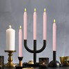 FCMSHAMD Pink Spiral Flameless Taper Candles, 9.8 Inch Flickering Candles