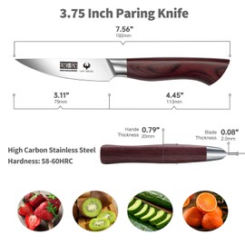 HOSHANHO 9.5cm Coltello per Sbucciare, Coltelli per Frutta Giapponese, Super Affilata Coltello da Cucina Verdura