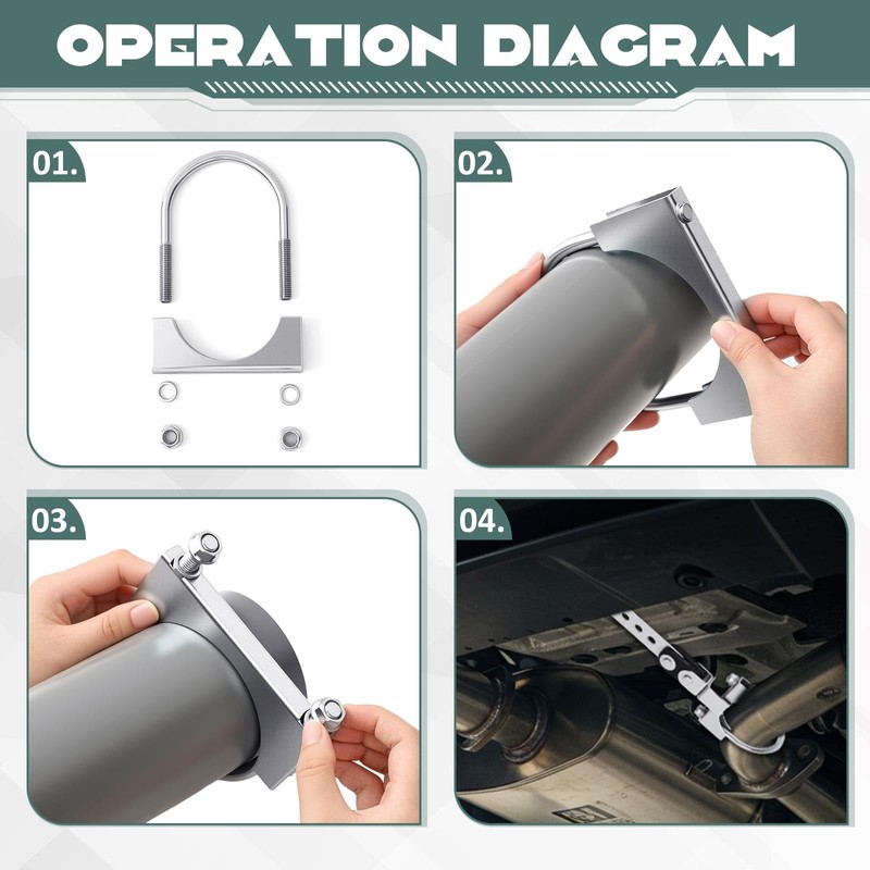 Geetery 2 Pcs Swivel Style 3 Inch Exhaust Hangers Heavy