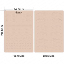Guapa Nano Brows Tattoo Practice Skin - Dotted Line Pre-printed Eyebrow Practice Pad for Permanent Makeup Machine Tatoo Artists and Beginners
