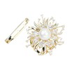 Women Crystal Pearl Bow Flower Scarf Buckle Shawl Holder Ring