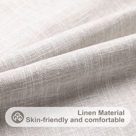 decorUhome Set of 2 Linen Cushion Covers 60X60cm, Decorative Plain Vintage Cushion Covers with Stitched Edges, large Square Farmhouse Neutral Pillow case 24x24 Inch for Sofa, Beige